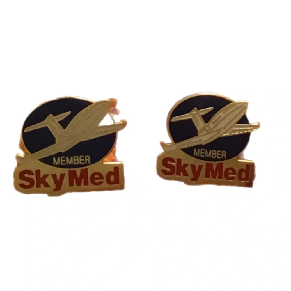Vintage Enamel Pin Set in Navy, Gold, Red